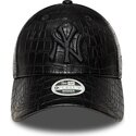 shapka-izvita-cherna-reguliruem-9forty-pu-pattern-na-new-york-yankees-mlb-ot-new-era