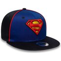 shapka-ploska-sinya-snapbek-za-deca-9fifty-piping-na-superman-dc-comics-ot-new-era