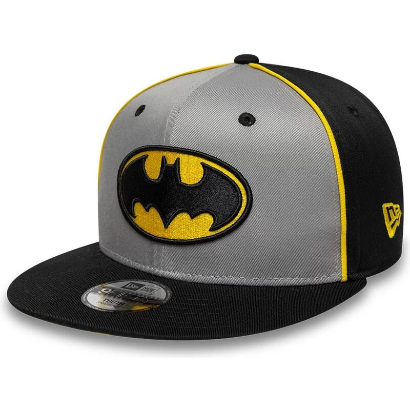 shapka-ploska-siv-snapbek-za-deca-9fifty-piping-na-batman-dc-comics-ot-new-era