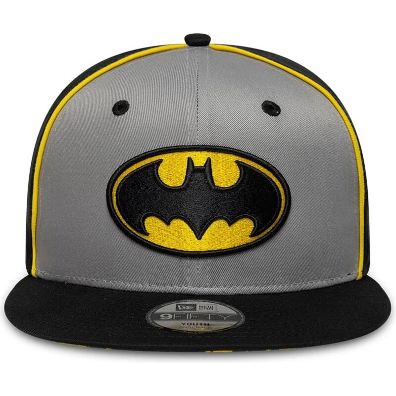 shapka-ploska-siv-snapbek-za-deca-9fifty-piping-na-batman-dc-comics-ot-new-era