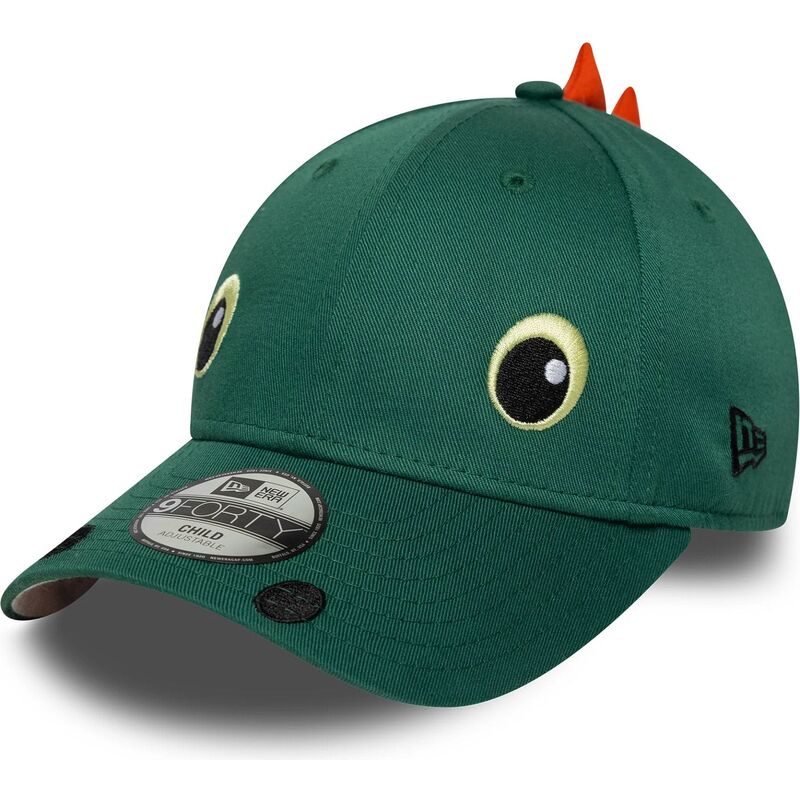 shapka-izvita-zelena-snapbek-za-deca-9forty-dino-face-ot-new-era