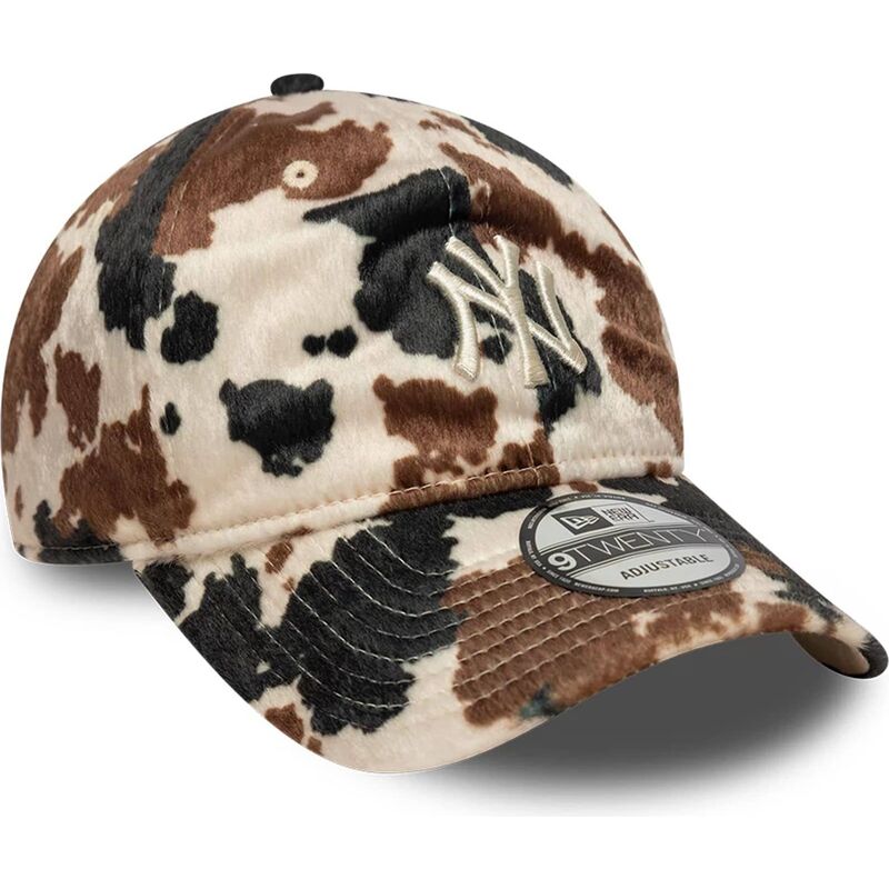 shapka-izvita-kafyav-reguliruem-9twenty-animal-print-na-new-york-yankees-mlb-ot-new-era