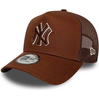 Шапка извита тракер кафяв снапбек E Frame Outline на New York Yankees MLB от New Era