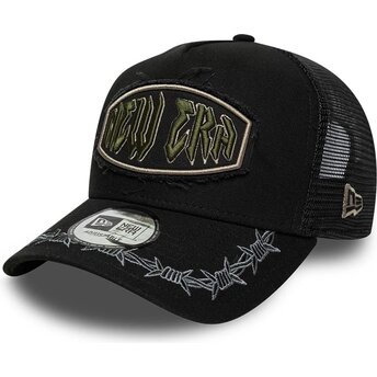 Шапка извита тракер черна снапбек E Frame Distressed Patch от New Era