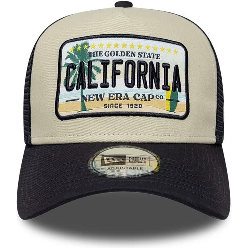 shapka-izvita-traker-bezhov-snapbek-a-frame-license-plate-na-california-ot-new-era