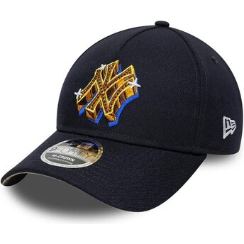 Шапка извита тъмносин снапбек 9FORTY M-Crown A Frame Emblem на New York Yankees MLB от New Era