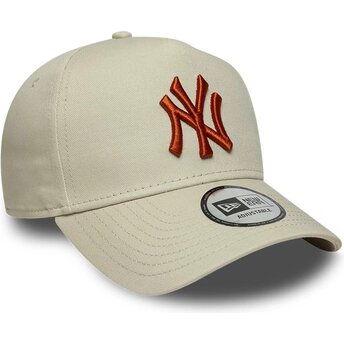 Шапка извита бежов снапбек E Frame League Essential на New York Yankees MLB от New Era