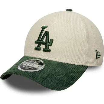 Шапка извита бежов снапбек 9FORTY M-Crown Cord на Los Angeles Dodgers MLB от New Era