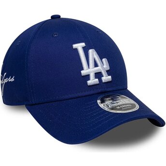 Шапка извита синя снапбек 9FORTY M-Crown Side Script на Los Angeles Dodgers MLB от New Era