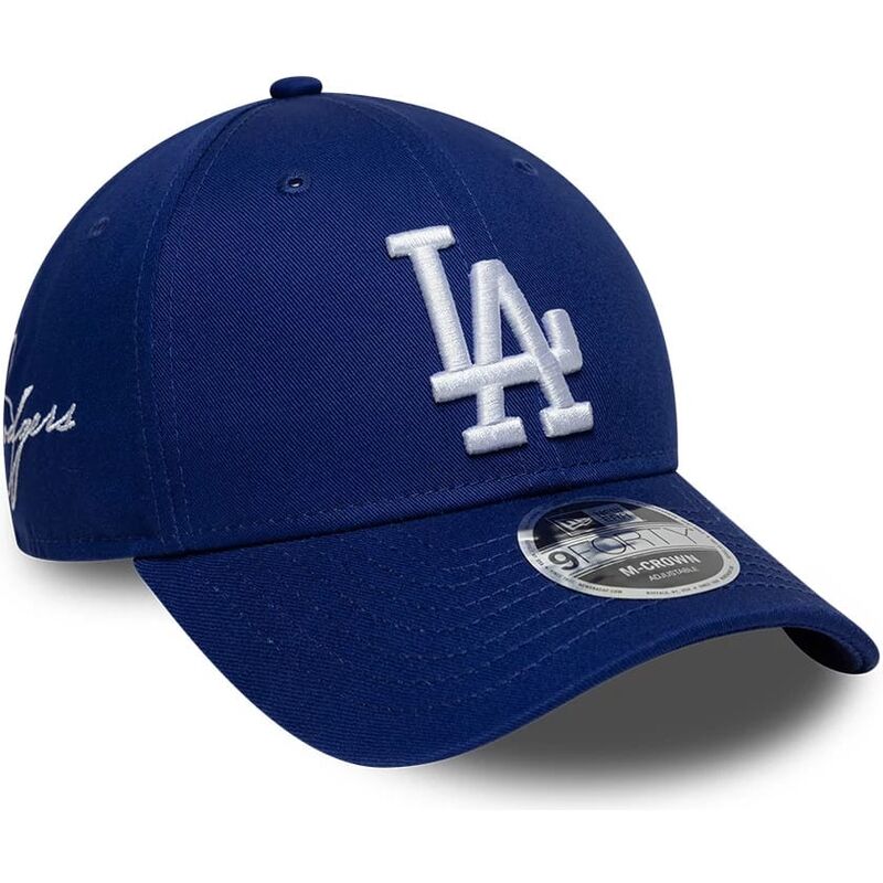 shapka-izvita-sinya-snapbek-9forty-m-crown-side-script-na-los-angeles-dodgers-mlb-ot-new-era