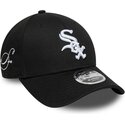 shapka-izvita-cherna-snapbek-9forty-m-crown-side-script-na-chicago-white-sox-mlb-ot-new-era