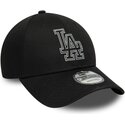 shapka-izvita-cherna-reguliruem-9forty-metallic-outline-na-los-angeles-dodgers-mlb-ot-new-era
