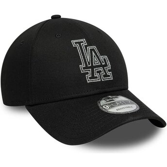 Шапка извита черна регулируем 9FORTY Metallic Outline на Los Angeles Dodgers MLB от New Era