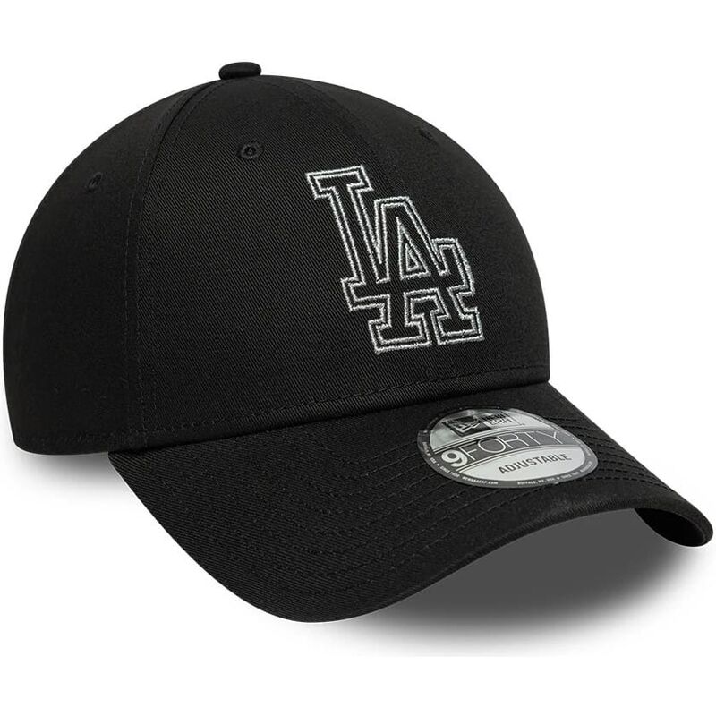 shapka-izvita-cherna-reguliruem-9forty-metallic-outline-na-los-angeles-dodgers-mlb-ot-new-era