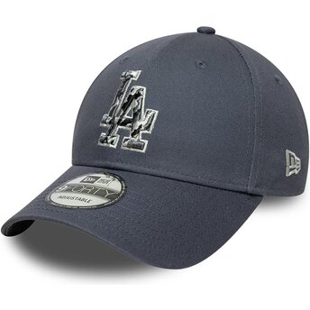 Шапка извита сив регулируем 9FORTY Outline Camo на Los Angeles Dodgers MLB от New Era