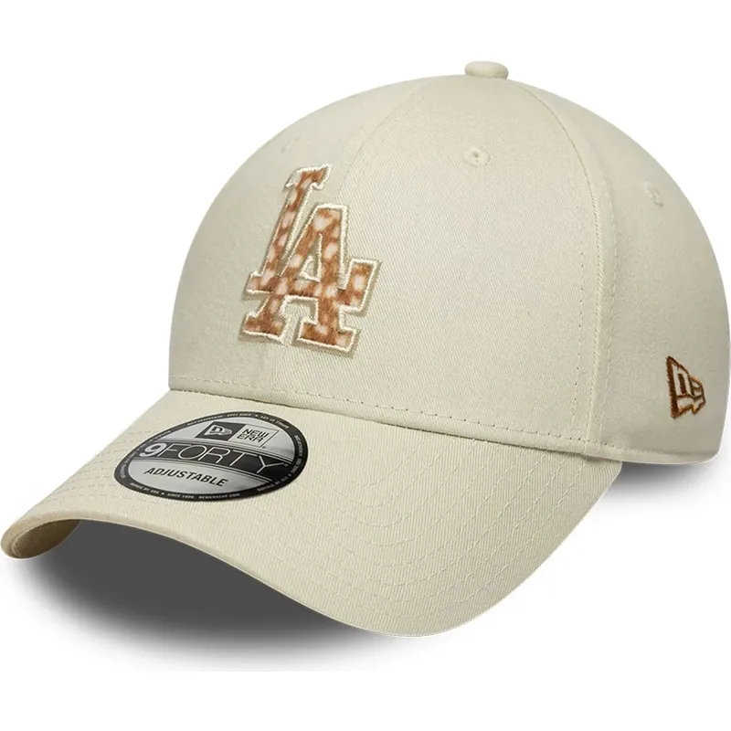 shapka-izvita-bezhov-reguliruem-9forty-faux-pony-infill-na-los-angeles-dodgers-mlb-ot-new-era
