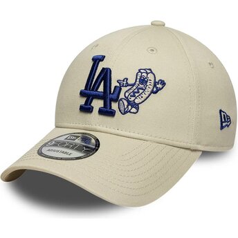 Шапка извита бежов регулируем 9FORTY Food Icon на Los Angeles Dodgers MLB от New Era