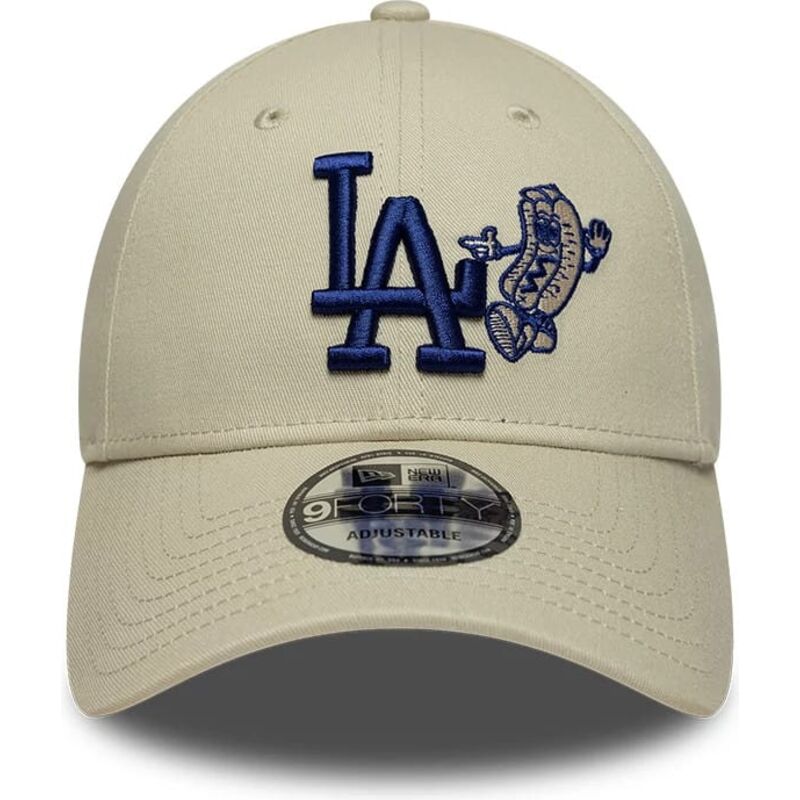 shapka-izvita-bezhov-reguliruem-9forty-food-icon-na-los-angeles-dodgers-mlb-ot-new-era