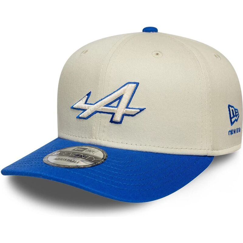 shapka-izvita-bezhov-snapbek-9seventy-stretch-snap-contrast-visor-na-alpine-f1-team-formula-1-ot-new-era