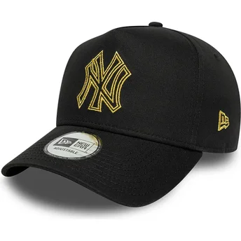 Шапка извита черна снапбек dorado E Frame Metallic Outline на New York Yankees MLB от New Era