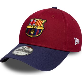 Шапка извита червена регулируем 9FORTY Contrast на FC Barcelona LALIGA от New Era