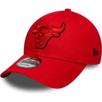 Шапка извита червена регулируем 9FORTY Outline на Chicago Bulls NBA от New Era
