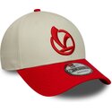 shapka-izvita-chervena-reguliruem-9forty-contrast-visor-vespa-piaggio-ot-new-era