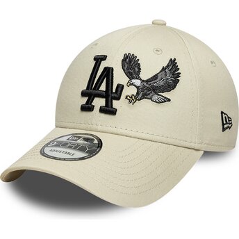 Шапка извита бежов регулируем 9FORTY Outdoor Icon на Los Angeles Dodgers MLB от New Era