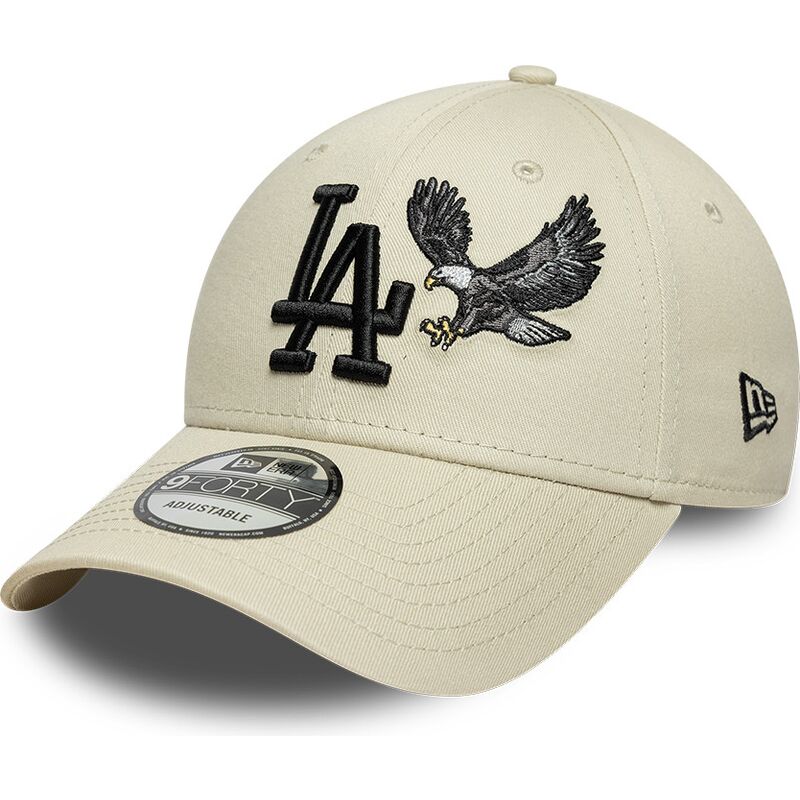 shapka-izvita-bezhov-reguliruem-9forty-outdoor-icon-na-los-angeles-dodgers-mlb-ot-new-era