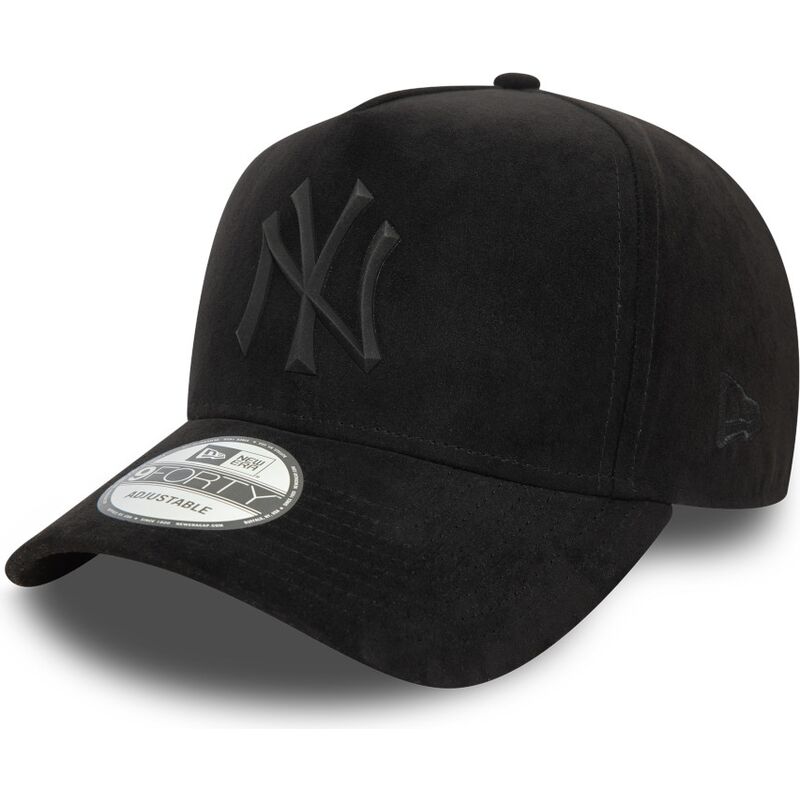 shapka-izvita-cherna-snapbek-e-frame-faux-suede-na-new-york-yankees-mlb-ot-new-era