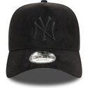 shapka-izvita-cherna-snapbek-e-frame-faux-suede-na-new-york-yankees-mlb-ot-new-era