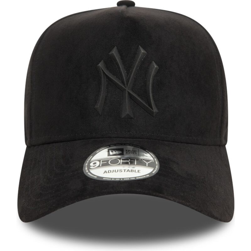 shapka-izvita-cherna-snapbek-e-frame-faux-suede-na-new-york-yankees-mlb-ot-new-era