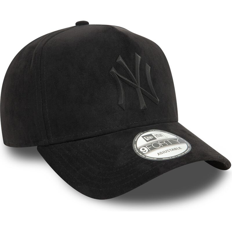 shapka-izvita-cherna-snapbek-e-frame-faux-suede-na-new-york-yankees-mlb-ot-new-era