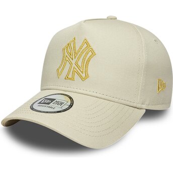 Шапка извита бежов снапбек dorado E Frame Metallic Outline на New York Yankees MLB от New Era