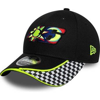 Шапка извита черна регулируем 9FORTY M-Crown Check на Valentino Rossi VR46 MotoGP от New Era