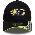 shapka-izvita-cherna-reguliruem-9forty-m-crown-check-na-valentino-rossi-vr46-motogp-ot-new-era