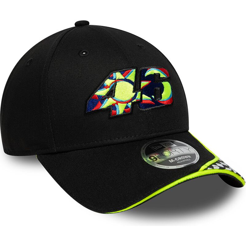 shapka-izvita-cherna-reguliruem-9forty-m-crown-check-na-valentino-rossi-vr46-motogp-ot-new-era