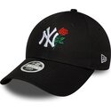 shapka-izvita-cherna-reguliruem-9forty-flower-icon-na-new-york-yankees-mlb-ot-new-era