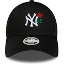 shapka-izvita-cherna-reguliruem-9forty-flower-icon-na-new-york-yankees-mlb-ot-new-era
