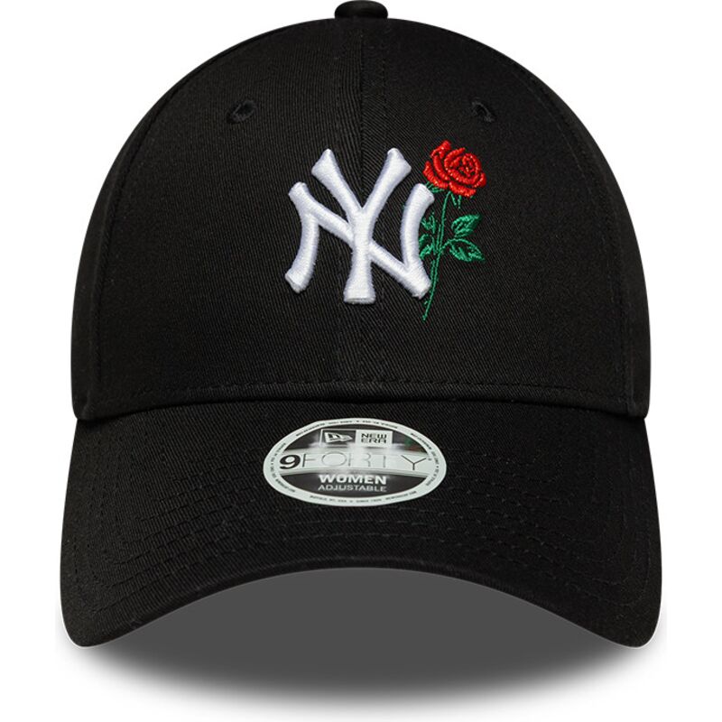 shapka-izvita-cherna-reguliruem-9forty-flower-icon-na-new-york-yankees-mlb-ot-new-era