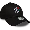 shapka-izvita-cherna-reguliruem-9forty-flower-icon-na-new-york-yankees-mlb-ot-new-era