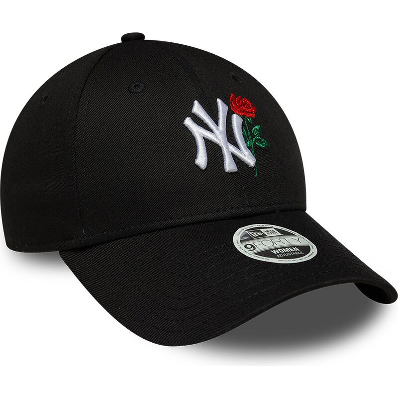 shapka-izvita-cherna-reguliruem-9forty-flower-icon-na-new-york-yankees-mlb-ot-new-era