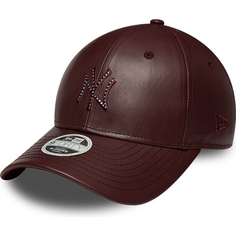 shapka-izvita-kafyav-snapbek-9forty-m-crown-pu-diamante-na-new-york-yankees-mlb-ot-new-era