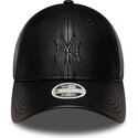 shapka-izvita-cherna-snapbek-9forty-m-crown-pu-diamante-na-new-york-yankees-mlb-ot-new-era