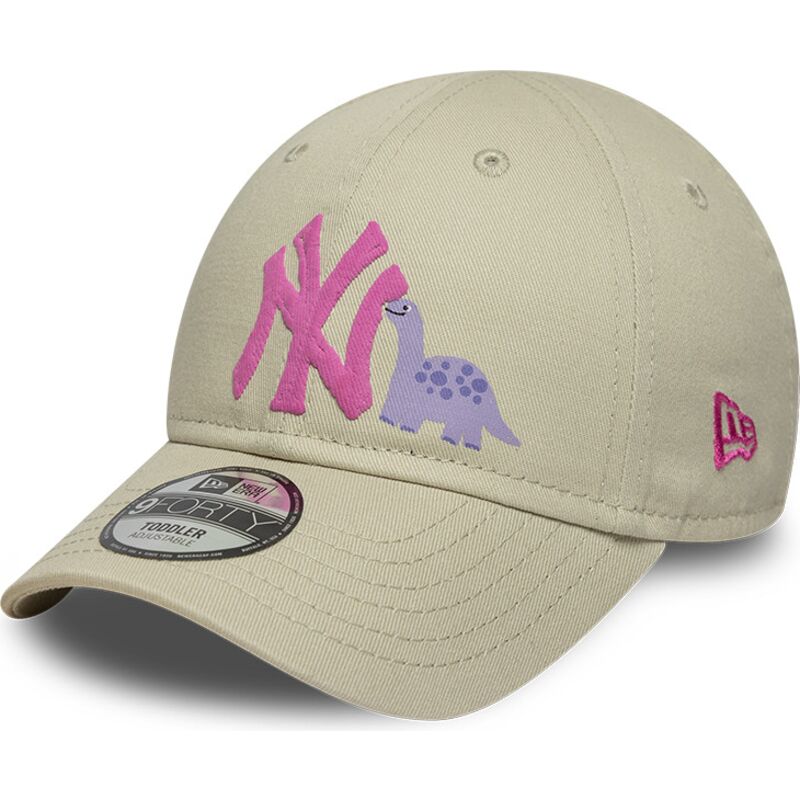 shapka-izvita-bezhov-reguliruem-za-deca-rosa-9forty-dino-icon-na-new-york-yankees-mlb-ot-new-era