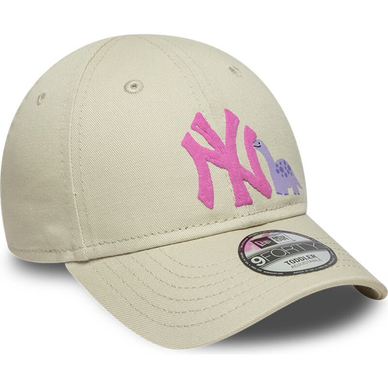 shapka-izvita-bezhov-reguliruem-za-deca-rosa-9forty-dino-icon-na-new-york-yankees-mlb-ot-new-era