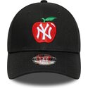 shapka-izvita-cherna-reguliruem-za-deca-9forty-fruit-icon-apple-na-new-york-yankees-mlb-ot-new-era