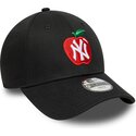 shapka-izvita-cherna-reguliruem-za-deca-9forty-fruit-icon-apple-na-new-york-yankees-mlb-ot-new-era