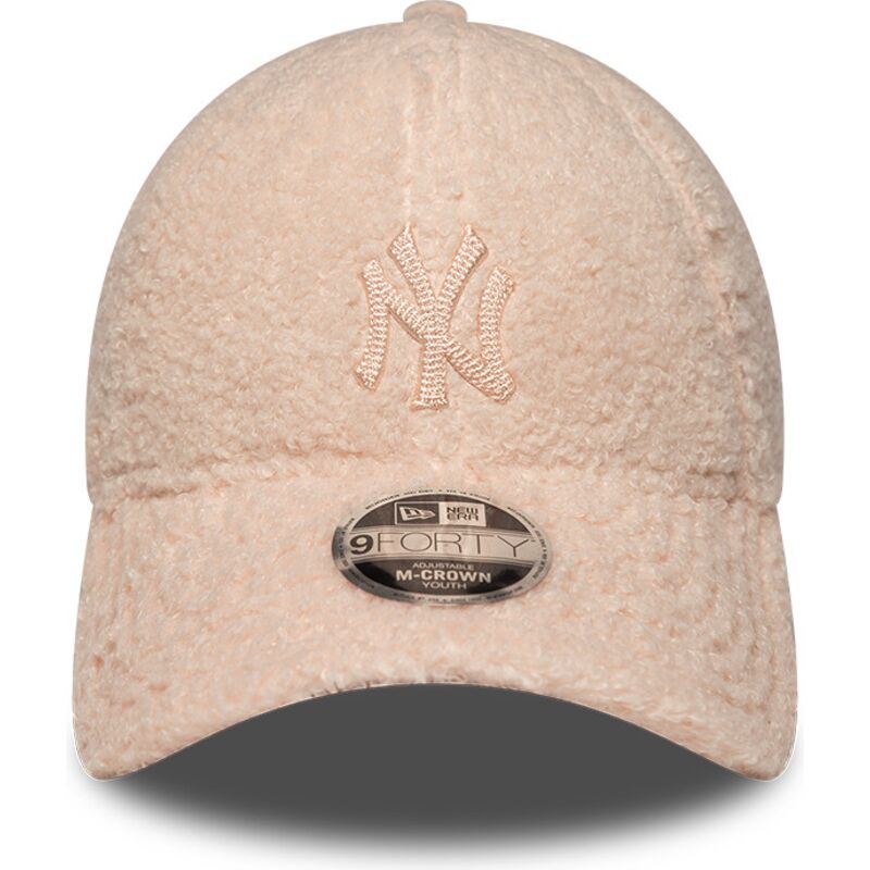 shapka-izvita-roza-snapbek-za-deca-rosa-9forty-m-crown-winter-borg-na-new-york-yankees-mlb-ot-new-era