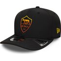 shapka-izvita-cherna-snapbek-9seventy-stretch-snap-repreve-na-associazione-sportiva-roma-serie-a-ot-new-era